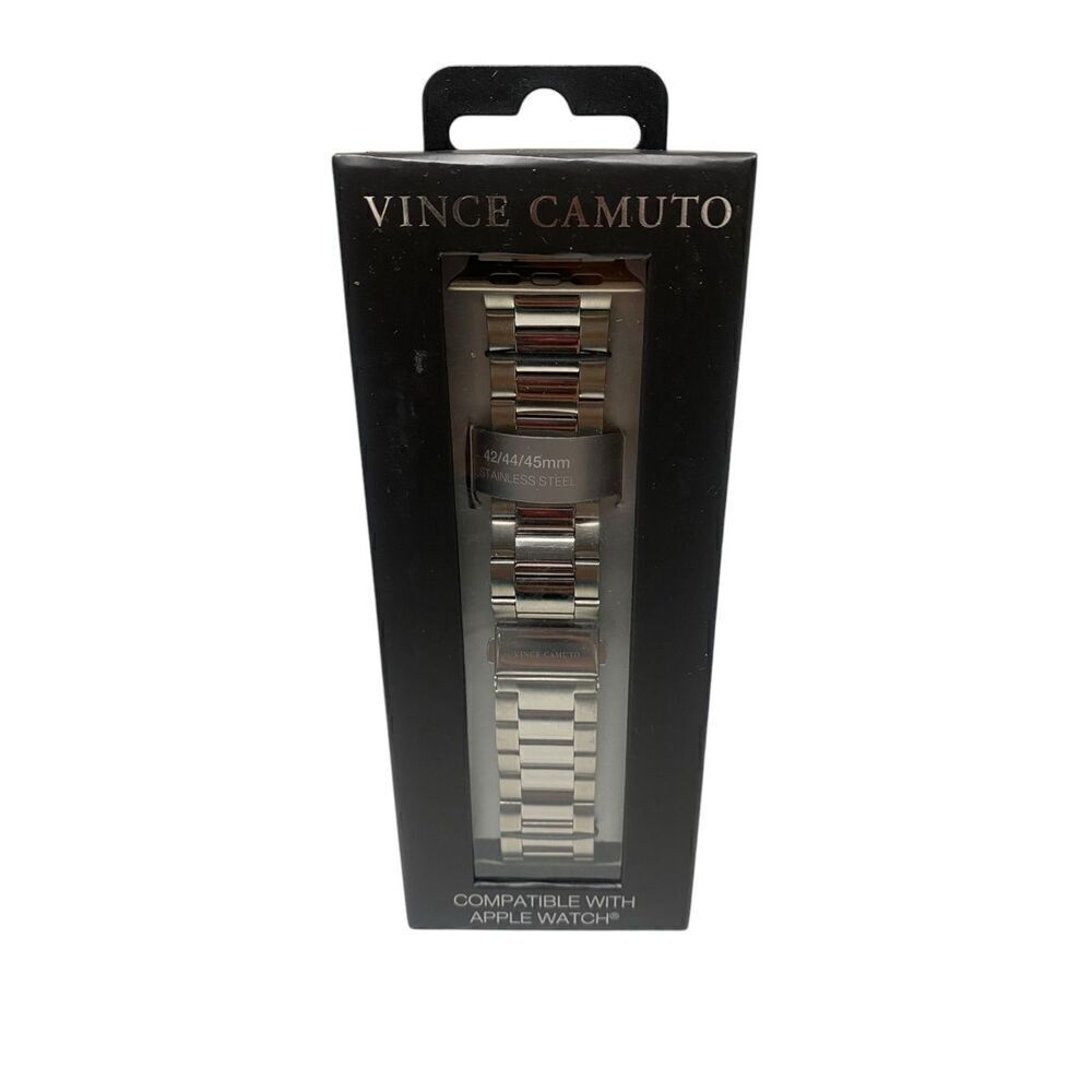Vince Camuto Men's Stainless Steel Silver Band Compatible with 42/44/45mm‎ Watch